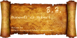 Bunevácz Hubert névjegykártya